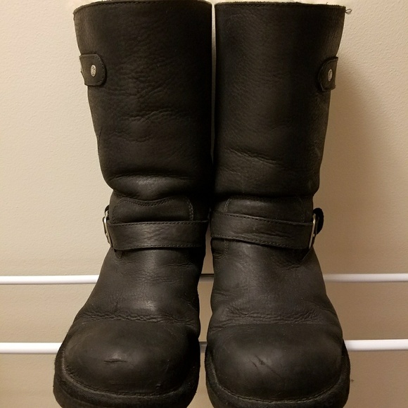 leather biker ugg boots